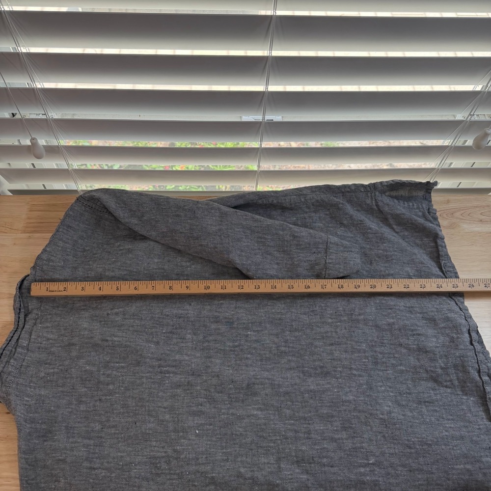 Chicos Shirt Womens Gray Woven Button Front Long Sleeve Blouse Linen 3 XL VTG - Picture 10 of 11